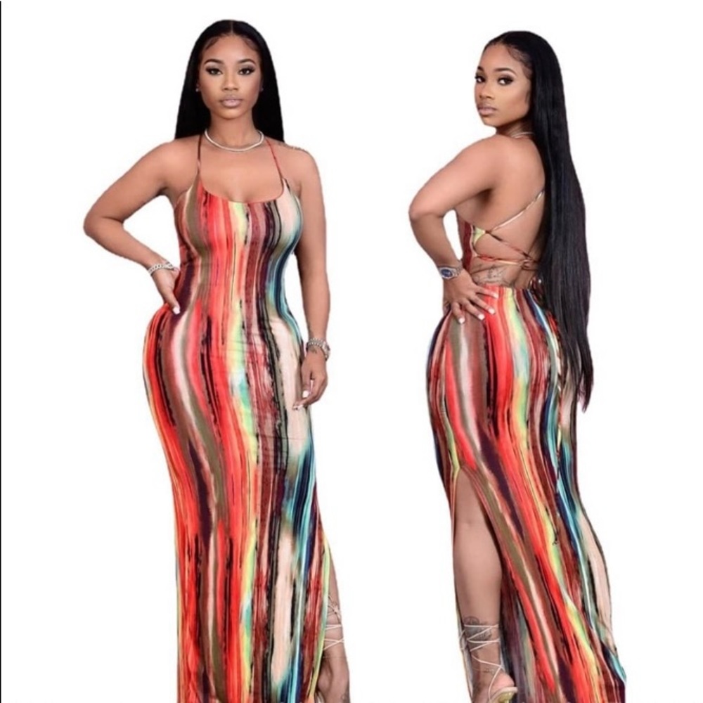 Multi- color maxie dress